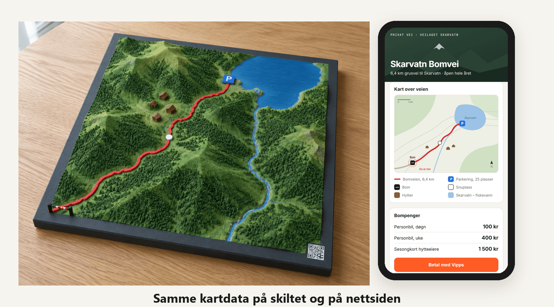 Illustrasjon: v�rbestandig QR-skilt fra FormNord