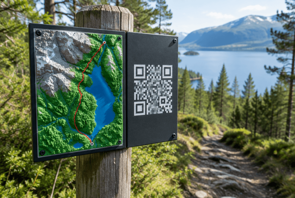 Illustrasjon: v�rbestandig QR-skilt fra FormNord